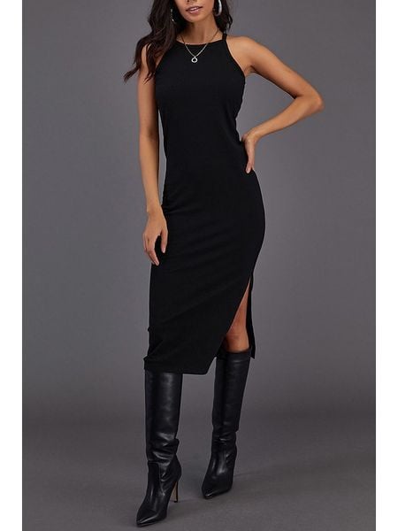 LA Angels Sukienka w kolorze czarnym rozmiar: M. Czarne sukienki LA Angels, m, bez wzorów, sportowe, bez kołnierzyka, bez ramiączek, midi, sportowe. Za 87.40 zł.