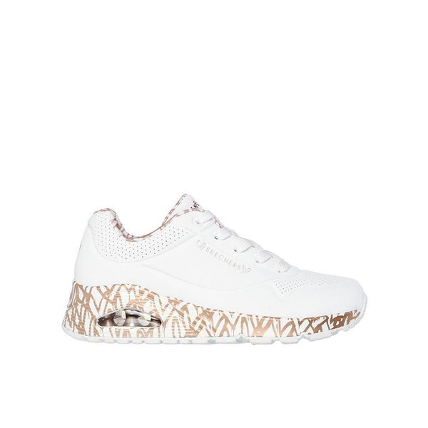 Buty sportowe damskie Skechers Uno - Loving Love. Białe buty sportowe lifestyle Skechers, bez wzorów, bez zapięcia. Za 299.00 zł.