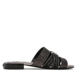 Klapki Liu Jo. Czarne klapki Liu Jo, bez wzorów, bez obcasa, bez zapięcia. Za 349.99 zł.