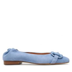 Baleriny R.Polański. Niebieskie baleriny R.Polański, bez wzorów, bez obcasa, bez zapięcia. Za 239.99 zł.