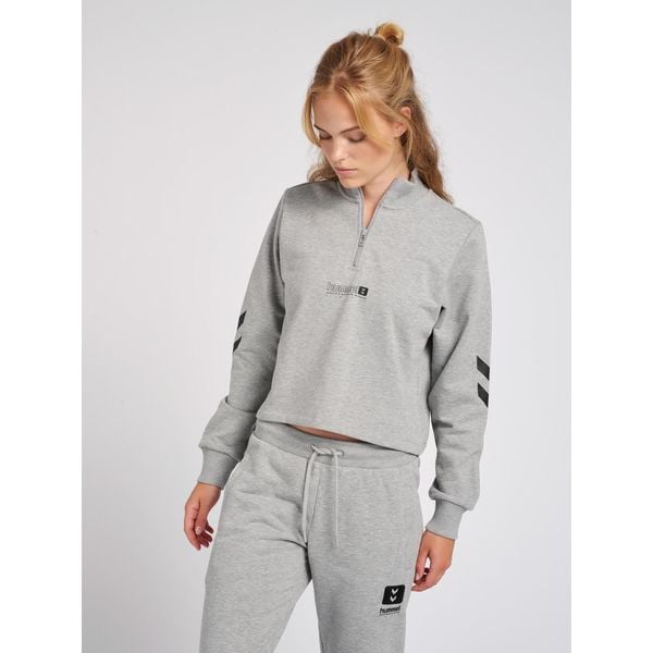 Bluza damska Hummel hmlLGC nikka. Szare bluzy Hummel, bez wzorów, bez kaptura, na fitness i siłownię. W wyprzedaży za 183.00 zł.