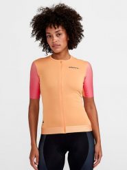 Craft Koszulka kolarska "ADV Aero Jersey" w kolorze pomarańczowym rozmiar: L. Pomarańczowe t-shirty sportowe Craft, l, bez wzorów, z jersey, bez ramiączek, rowerowe. Za 159.95 zł.