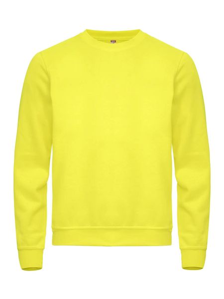 Clique Basic Roundneck bluza unisex żółta odblaskowa – visibility yellow. Żółte bluzy CLIQUE, xl, bez wzorów, z bawełny, bez kaptura. Za 155.70 zł.