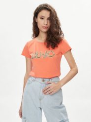 Liu Jo T-Shirt VA4105 JS003 Pomarańczowy Regular Fit. Brązowe t-shirty Liu Jo, s, bez wzorów, z bawełny, bez kołnierzyka, bez ramiączek. Za 179.99 zł.