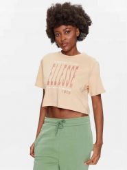 T-SHIRT DAMSKI KOSZULKA CROP ELLESSE. Brązowe t-shirty sportowe Ellesse, l, bez wzorów, z bawełny, bez ramiączek, na fitness i siłownię. Za 116.99 zł.