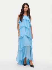 Vero Moda Sukienka wieczorowa Felicia 10331377 Błękitny Regular Fit. Niebieskie sukienki Vero Moda, xs, bez wzorów, z syntetyku, wizytowe, bez kołnierzyka, bez ramiączek. Za 319.99 zł.