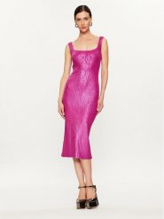 Pinko Sukienka dzianinowa Costina 102211 A1BF Różowy Slim Fit. Czerwone sukienki Pinko, s, bez wzorów, z dzianiny, bez kołnierzyka, bez ramiączek. Za 869.99 zł.