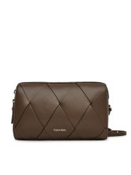Calvin Klein Torebka Ck Woven Camera Bag K60K613002 Brązowy. Brązowe listonoszki Calvin Klein, bez wzorów, ze skóry, bez dodatków. Za 339.99 zł.