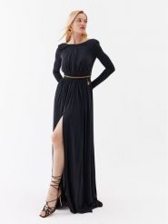 Elisabetta Franchi Sukienka wieczorowa AB-456-32E2-V780 Czarny Slim Fit. Czarne sukienki Elisabetta Franchi, bez wzorów, wizytowe, bez kołnierzyka, bez ramiączek. Za 3,139.00 zł.