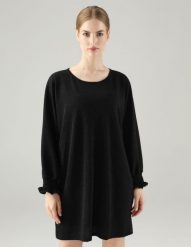 Czarna sukienka. Czarne sukienki Unisono, s, bez wzorów, z tkaniny, bez kołnierzyka, bez ramiączek, mini. Za 169.00 zł.