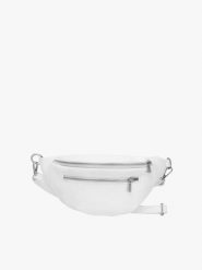 Biała skórzana nerka. Białe torebki klasyczne Ryłko, bez wzorów, ze skóry, eleganckie, bez dodatków. Za 229.99 zł.