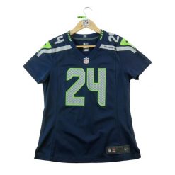 Second life - Nike damska koszulka NFL Seattle Seahawks - Stan bardzo dobry. Niebieskie t-shirty sportowe Nike, m, bez wzorów, z tkaniny, bez ramiączek, do piłki nożnej. Za 149.06 zł.