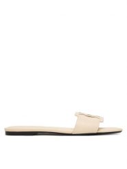 Calvin Klein Klapki Square Flat Sandal Emblem HW0HW03128 Żółty. Żółte klapki Calvin Klein, bez wzorów, ze skóry, bez obcasa, bez zapięcia. Za 409.99 zł.