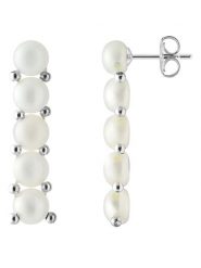 Pearl Addict Srebrne kolczyki-wkrętki z perłami rozmiar: onesize. Białe kolczyki Pearl Addict, z perłą, srebrne. Za 217.99 zł.