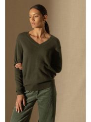 Perfect Cashmere Kaszmirowy sweter "Kalie" w kolorze khaki rozmiar: XL. Brązowe swetry Perfect Cashmere, xl, bez wzorów, z kaszmiru, bez ramiączek. Za 408.95 zł.