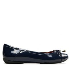 Baleriny Geox. Niebieskie baleriny Geox, bez wzorów, bez obcasa, bez zapięcia. Za 219.99 zł.