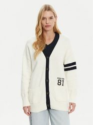 Guess Jeans Kardigan W5RR49 Z3HM1 Écru Regular Fit. Swetry Guess Jeans, m, z aplikacjami, z bawełny, bez ramiączek. Za 249.99 zł.