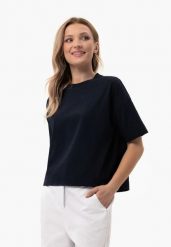 Bawełniany t-shirt, Comfort Fit, T-FLAME. Niebieskie t-shirty Volcano, l, bez wzorów, z bawełny, bez kołnierzyka, bez ramiączek. Za 59.99 zł.