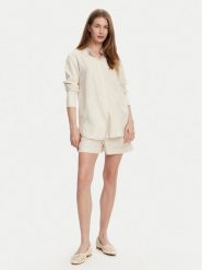 Selmark Komplet koszula i szorty materiałowe BC176 Beżowy Relaxed Fit. Brązowe koszule Selmark, bez wzorów, z bawełny. Za 239.99 zł.