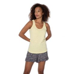 Damski tank top Protest Prtbeccles. Żółte topy Protest, l, bez wzorów, z koronki, sportowe, bez kołnierzyka, bez ramiączek. W wyprzedaży za 89.90 zł.