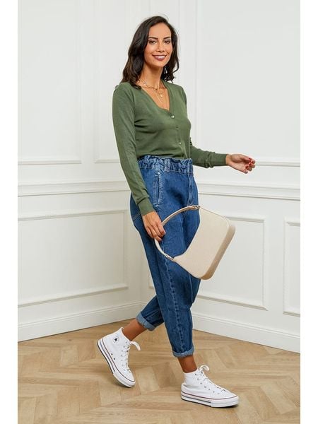 Soft Cashmere Kardigan w kolorze khaki rozmiar: 34/36. Brązowe swetry Soft Cashmere, bez wzorów, z kaszmiru, klasyczne, bez ramiączek. Za 120.95 zł.