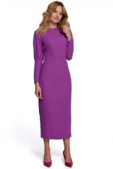 Elegancka ołówkowa sukienka z odkrytymi plecami fuksja. Czerwone sukienki Sukienki.shop, na imprezę, l, bez wzorów, eleganckie, bez kołnierzyka, bez ramiączek, ołówkowe. Za 409.00 zł.