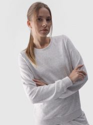 4F Bluza dresowa nierozpinana bez kaptura damska - szara L. Szare bluzy bez kaptura 4f, l, bez wzorów, z bawełny, bez kaptura. W wyprzedaży za 99.99 zł.