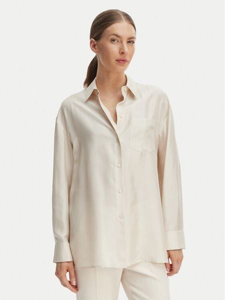 Weekend Max Mara Koszula Ebbri 2615191012 Écru Regular Fit. Białe koszule Weekend Max Mara, bez wzorów, z jedwabiu, bez kołnierzyka, bez ramiączek. Za 873.99 zł.