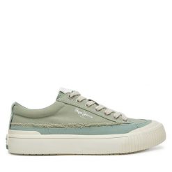 Tenisówki Pepe Jeans. Zielone trampki Pepe Jeans, bez wzorów, z jeansu, bez zapięcia. Za 229.99 zł.