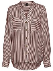 Vero Moda Koszula w kolorze brązowo-białym rozmiar: XS. Różowe koszule Vero Moda, s, bez wzorów, z wiskozy, klasyczne, bez kołnierzyka, bez ramiączek. Za 41.79 zł.