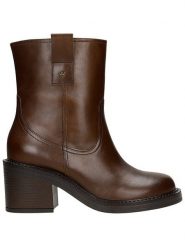 Wojas Skórzane botki w kolorze brązowym rozmiar: 40. Brązowe botki Wojas, bez wzorów, eleganckie, z okrągłym noskiem, bez obcasa, bez zapięcia. Za 478.62 zł.