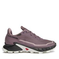 Buty do biegania Salomon. Fioletowe buty do biegania Salomon, bez wzorów, z gore-texu, bez zapięcia, do biegania, gore-tex. Za 479.99 zł.