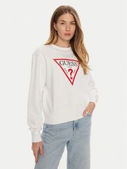 Guess Bluza W2YQ16 KBA11 Biały Relaxed Fit. Białe bluzy Guess, xs, z aplikacjami, z bawełny, bez ramiączek, bez kaptura. Za 179.99 zł.