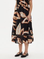 DKNY Spódnica midi P4EN0X38 Czarny Oversize. Czarne spódnice DKNY, xs, bez wzorów, z bawełny, midi, oversize. Za 319.99 zł.