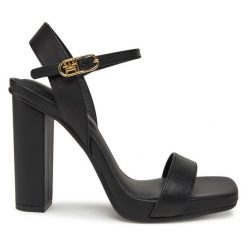 Sandały Tommy Hilfiger. Czarne sandały Tommy Hilfiger, bez wzorów, bez obcasa, na słupku, bez zapięcia. Za 319.99 zł.