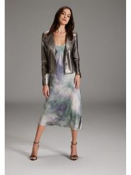 SWING Kurtka w kolorze srebrnym ze skóry syntetycznej rozmiar: 36. Szare kurtki Swing, bez wzorów, ze skóry, bez kaptura. Za 183.59 zł.