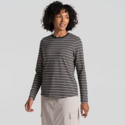 Longsleeve damski Craghoppers NosiLife Akona LS Top. Czarne topy Craghoppers, bez wzorów, sportowe, bez kołnierzyka, bez ramiączek. Za 221.99 zł.