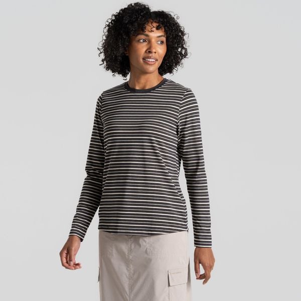 Longsleeve damski Craghoppers NosiLife Akona LS Top. Czarne topy Craghoppers, bez wzorów, sportowe, bez kołnierzyka, bez ramiączek. Za 221.99 zł.