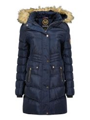 Maison Montaigne Parka "Badomai" w kolorze granatowym rozmiar: XXL. Niebieskie płaszcze Maison Montaigne, xxl, z aplikacjami, ze skóry, bez kaptura. Za 310.38 zł.