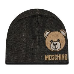 Czapka MOSCHINO. Czarne czapki zimowe MOSCHINO, bez wzorów. Za 429.99 zł.