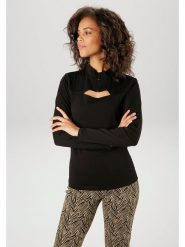 Aniston Bluzka w kolorze czarnym rozmiar: 34. Czarne bluzki Aniston, bez wzorów, bez kołnierzyka, bez ramiączek. Za 56.99 zł.