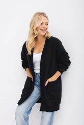 BLUZA DELIA CZARNA M - Flawless. Czarne bluzy Flawless, na jesień, m, bez wzorów, z bawełny, bez kaptura. Za 420.00 zł.