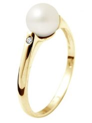 Pearl Addict Złoty pierścionek z diamentem i perłą rozmiar: 56. Białe pierścionki Pearl Addict, z diamentem, złote. Za 1,644.99 zł.