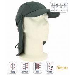 Czapka przeciwsłoneczna UV Élémenterre Albatros. Szare czapki z daszkiem Elementerre, bez wzorów, z mikrofibry. Za 124.00 zł.