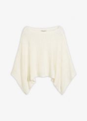 Sweter o kroju kimona z przędzy tasiemkowej. Białe swetry bonprix, s, bez wzorów, bez ramiączek. Za 107.99 zł.