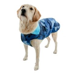 Wodoodporny płaszcz dla psa Dryrobe. Niebieskie płaszcze DRYROBE, l, bez wzorów, z futra, bez kaptura. Za 302.00 zł.