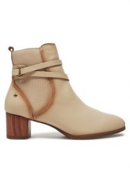 Pikolinos Botki W1Z-8841 Beżowy. Brązowe botki Pikolinos, bez wzorów, ze skóry, bez obcasa, na słupku, bez zapięcia. Za 459.99 zł.