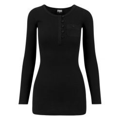 T-shirt Damski Prążkowana Kieszenie Długa Z Podwiniętym Rękawem. Czarne t-shirty Urban Classics, xs, bez wzorów, prążkowane, sportowe, bez kołnierzyka, bez ramiączek. Za 104.99 zł.