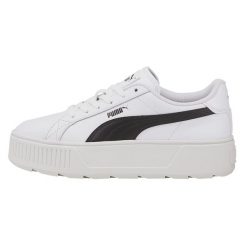 Buty damskie trampki Puma KARMEN. Białe trampki Puma, bez wzorów, z materiału, eleganckie, bez zapięcia. Za 195.00 zł.