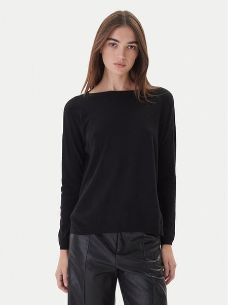 Kontatto Sweter 3M0800C Czarny Regular Fit. Czarne swetry Kontatto, m, bez wzorów, z syntetyku, bez ramiączek. Za 209.99 zł.